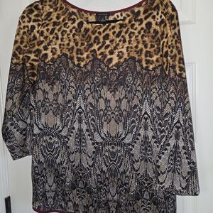Ann Taylor Leopard and Lace Blouse